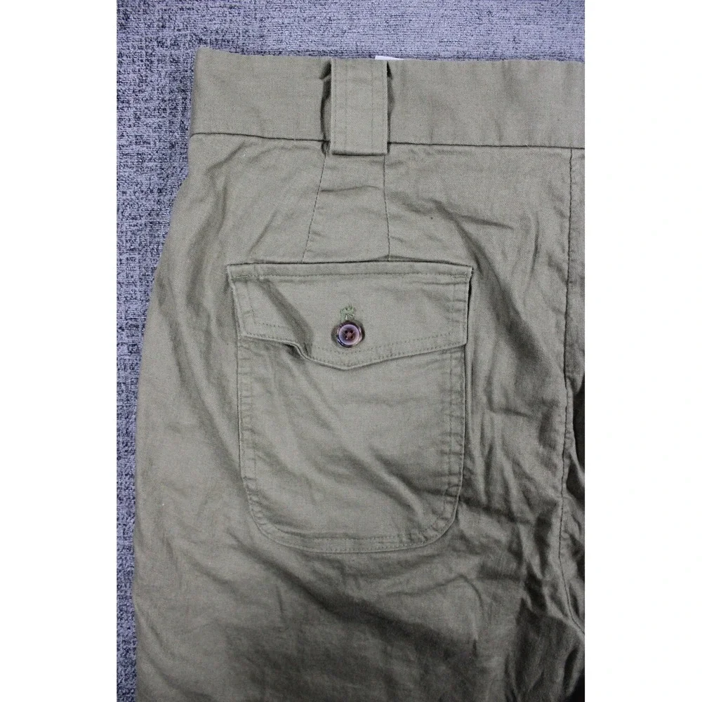 Banana Republic Womens Olive Green Linen Blend Utility Chino Pants Size 14